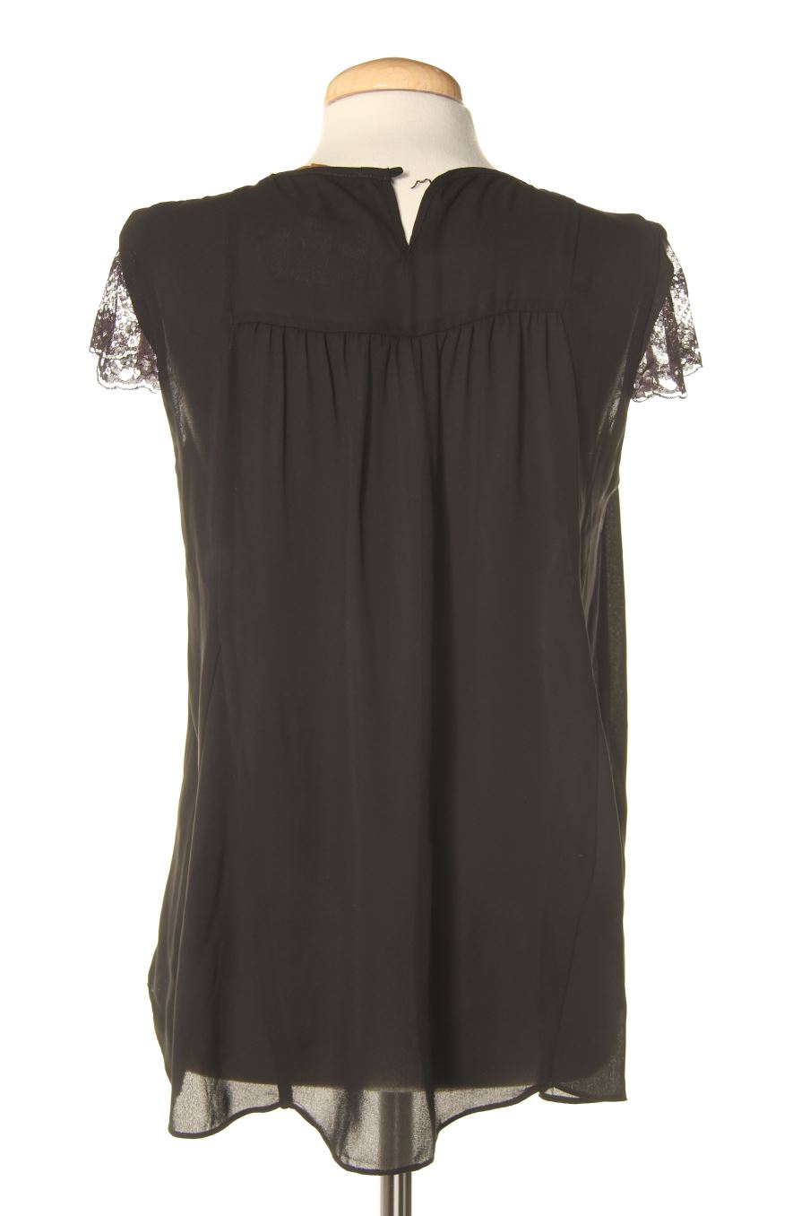 Blusa de manga corta de Zara de la talla XS, de color negro
