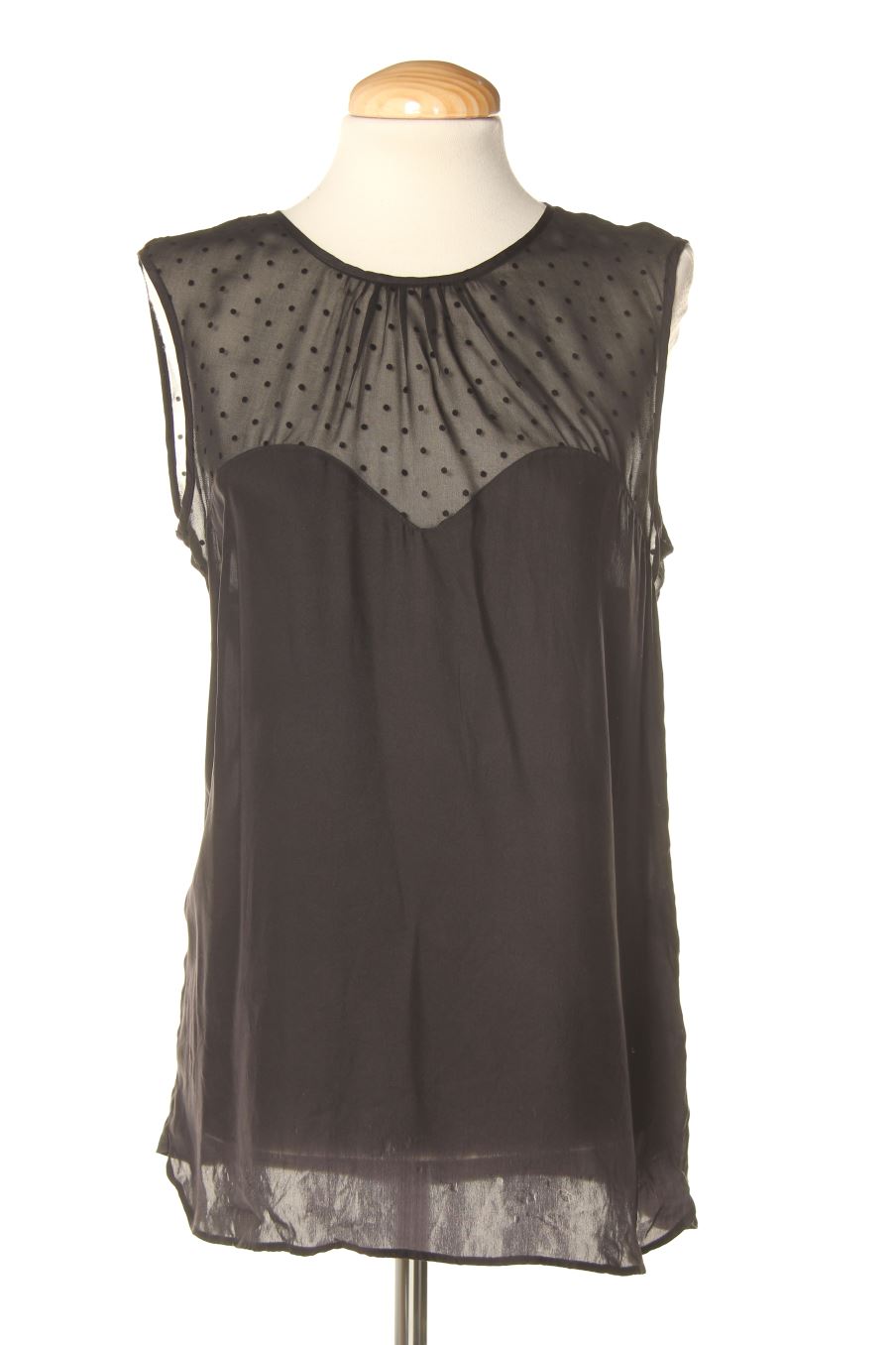 Aufwändiges Top von Massimo Dutti Größe L, Farbe Schwarz, aus Seide für