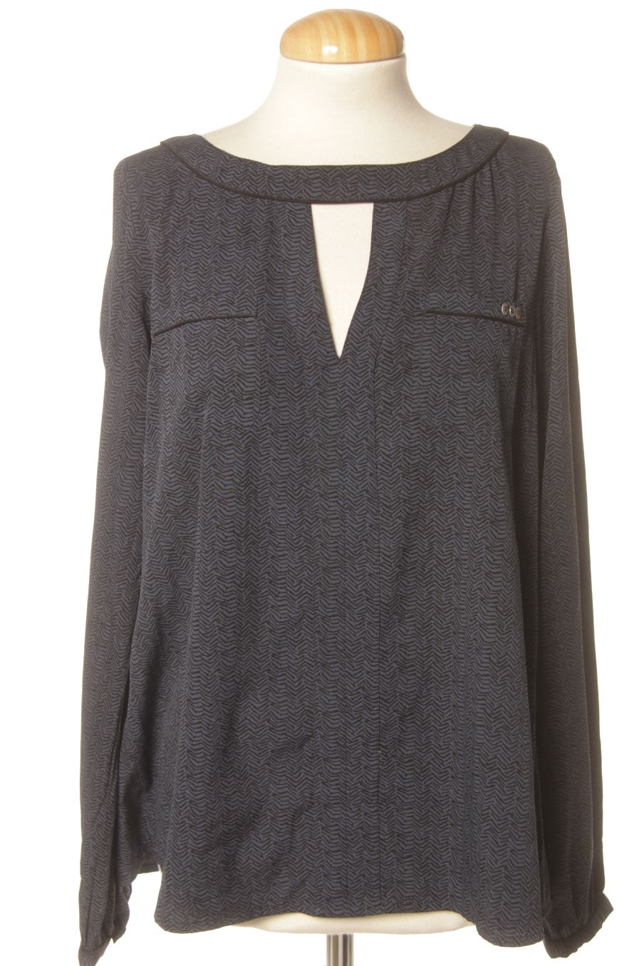 Blouse à manches longues DDP de la taille L, de couleur bleu marine