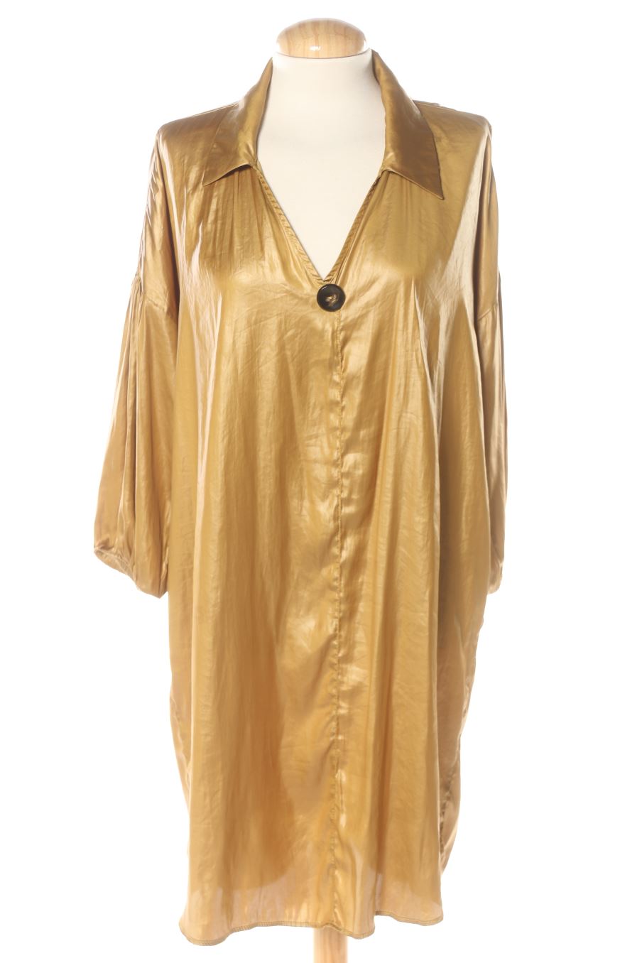 Vestito casual de Zara de la talla S, de color dorato