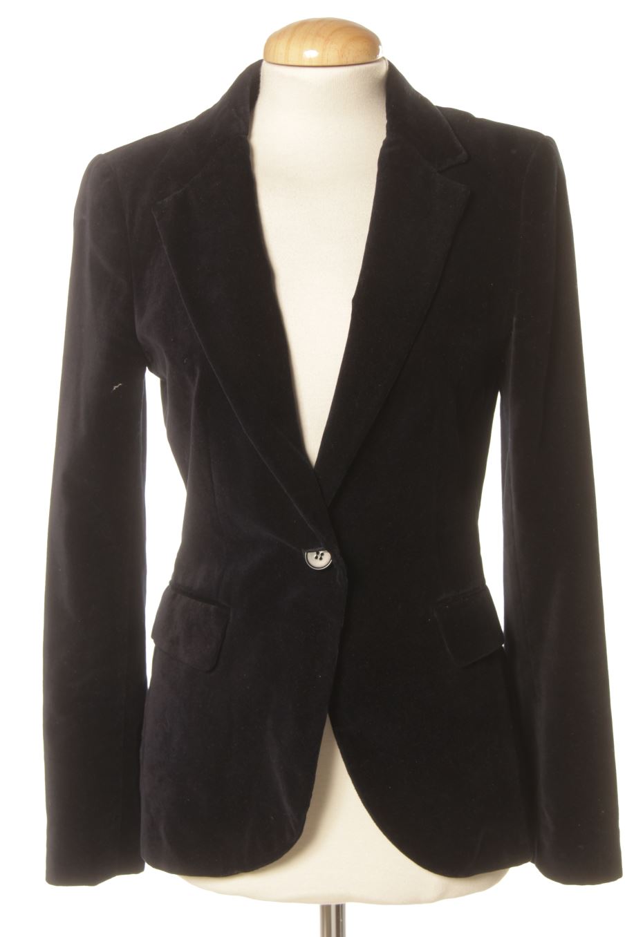 Blazer Zara de la taille S, de couleur bleu marine de velours