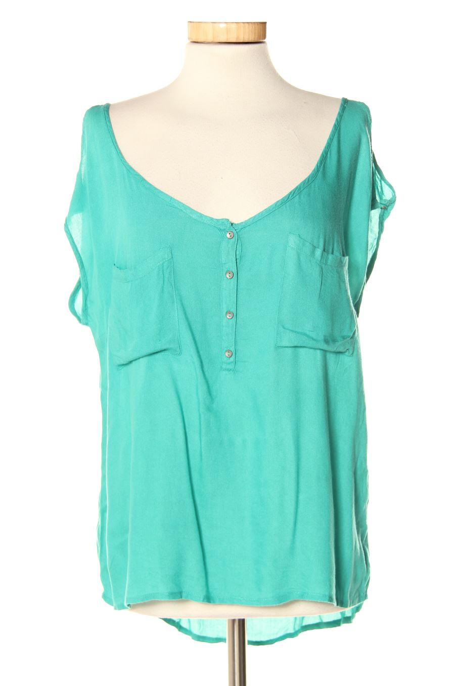 Blouse à manches courtes Stradivarius de la taille M, de couleur vert
