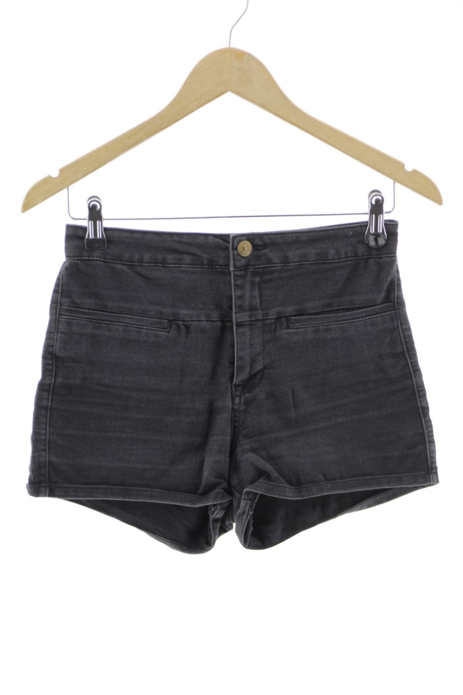 Shorts Pull & Bear de la taille 34, de couleur noir de denim