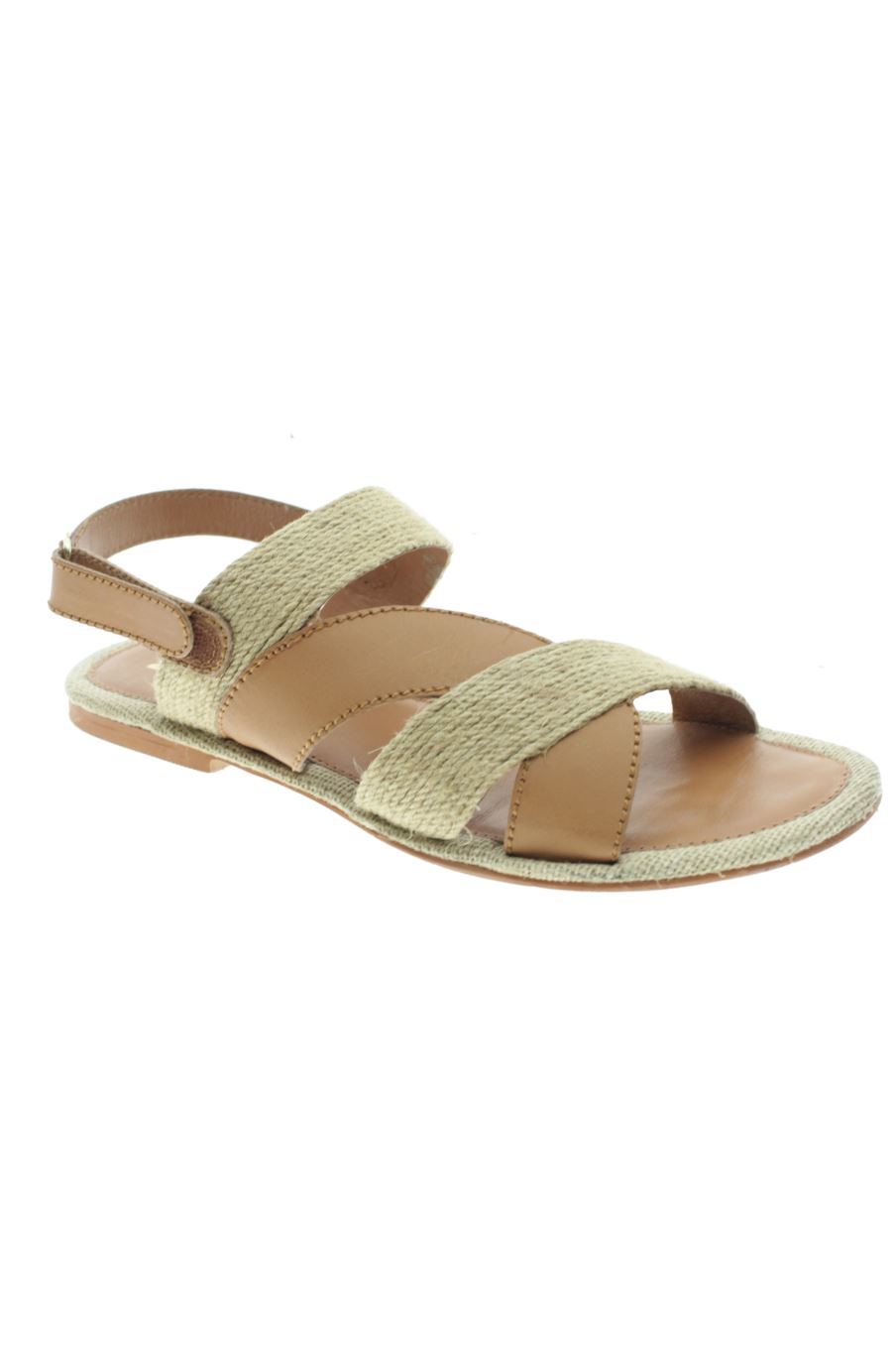 Sandalias planas de 220V de la talla 40, de color marrón de