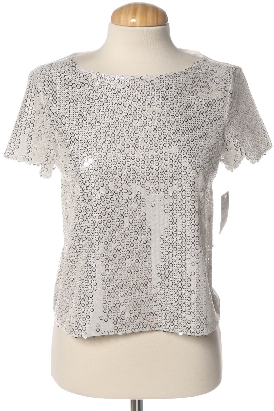 Blouse à manches courtes Zara de la taille XS, de couleur argenté