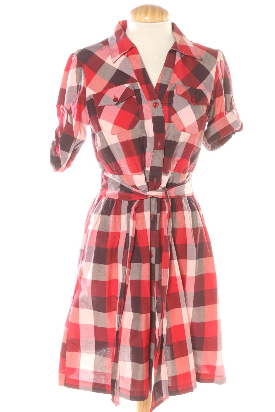 Robe casual Naf Naf de la taille 38, de couleur carreaux