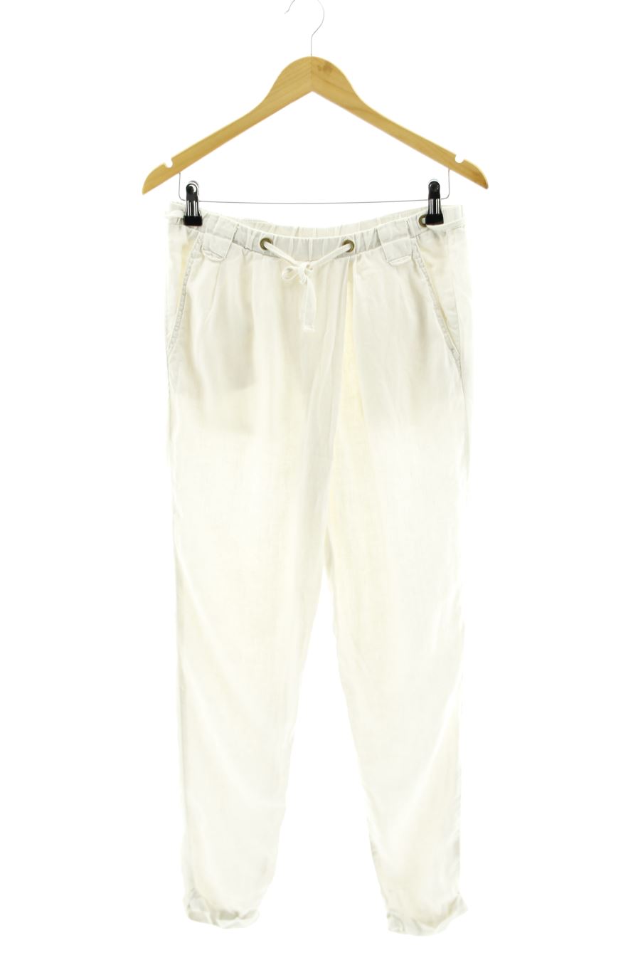Pantalon Le temps des cerises de la taille 34, de couleur blanc