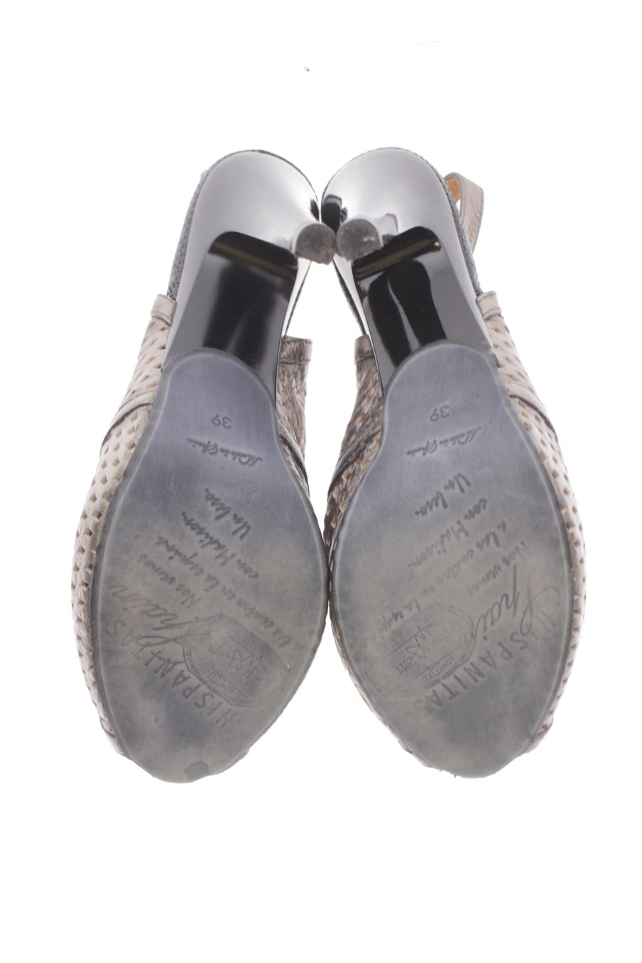 Sandalias tacon de Hispanitas de la talla 39, de color marrón de
