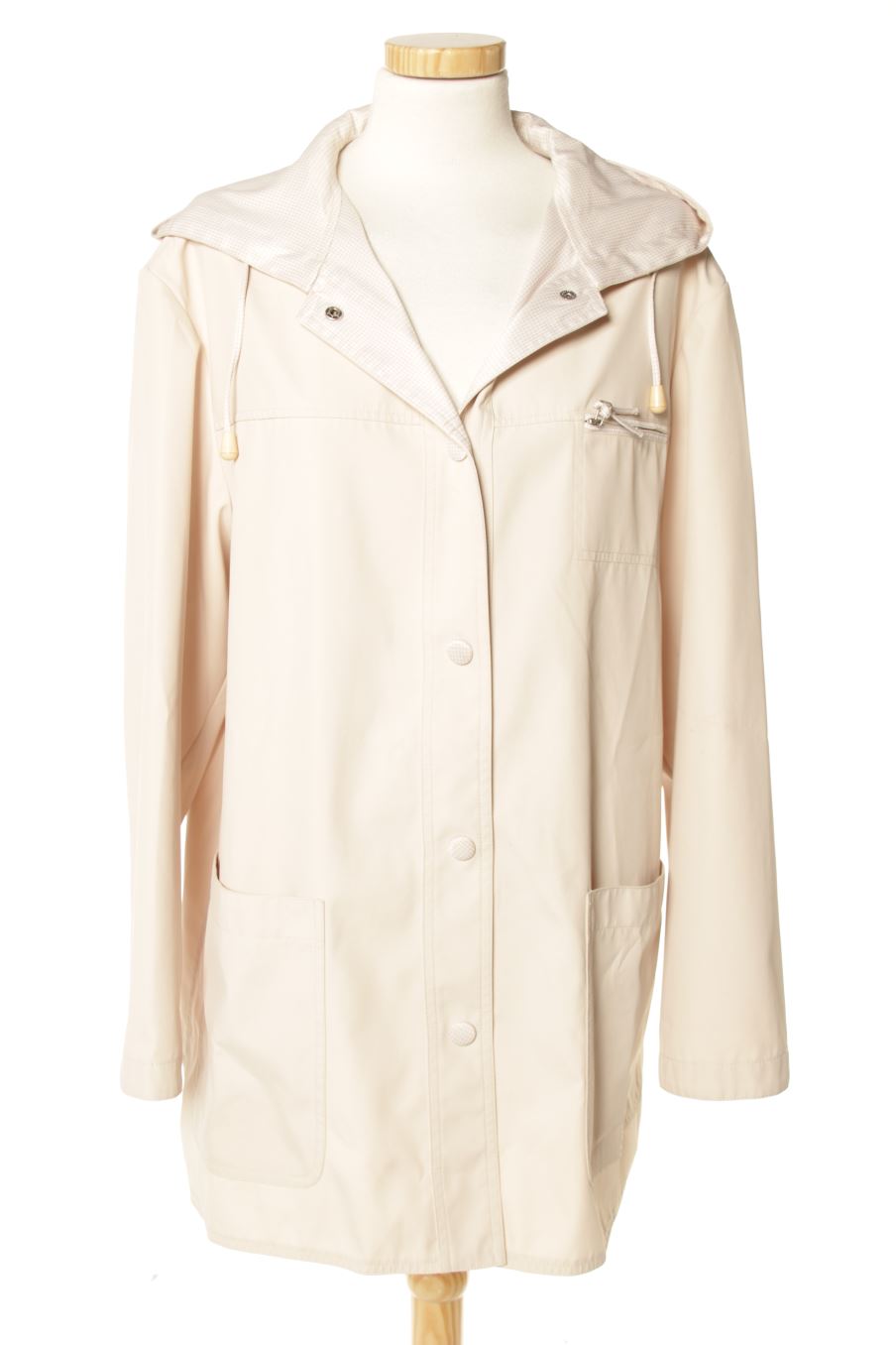 Chubasquero de claude havrey de la talla XL, de color beige