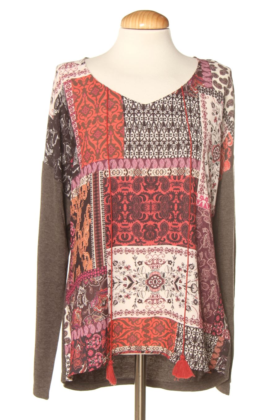 Langärmelige Bluse von Punto roma Größe M, Farbe Aufdruck, für