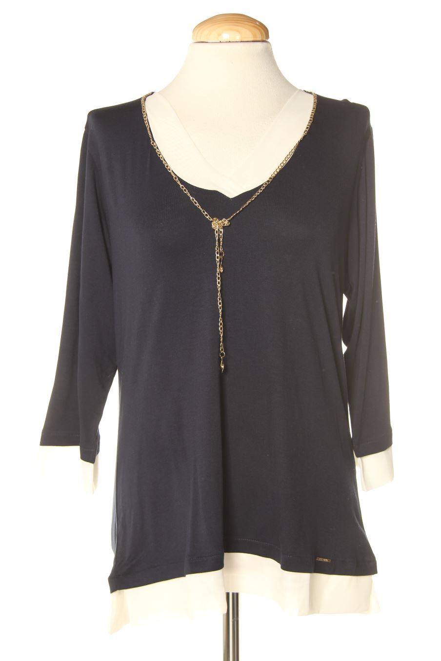 Blouse à manches longues Punt roma de la taille M, de couleur bleu marine