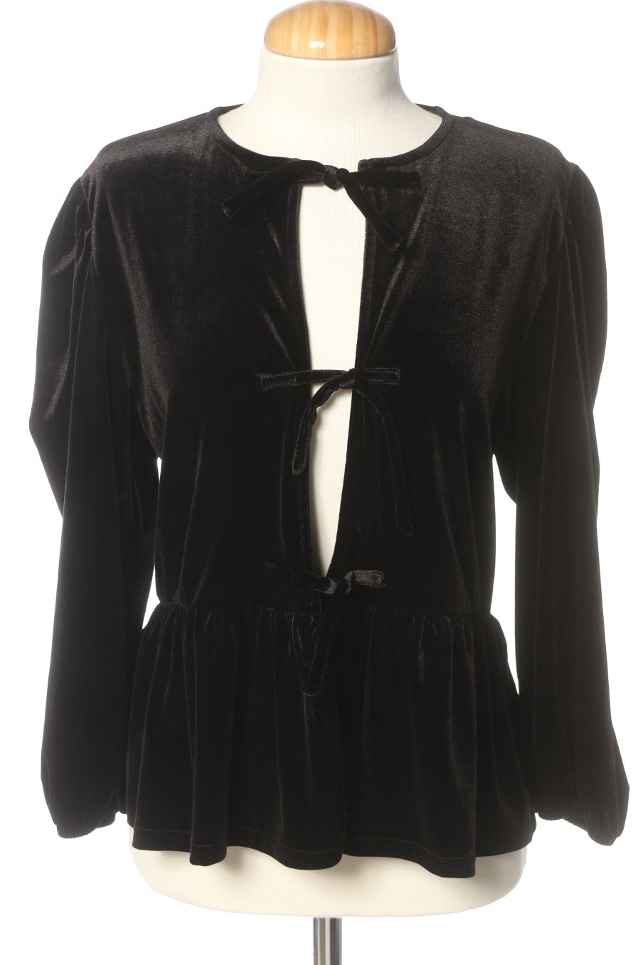 Blouse à manches longues Mango de la taille M, de couleur noir de velours