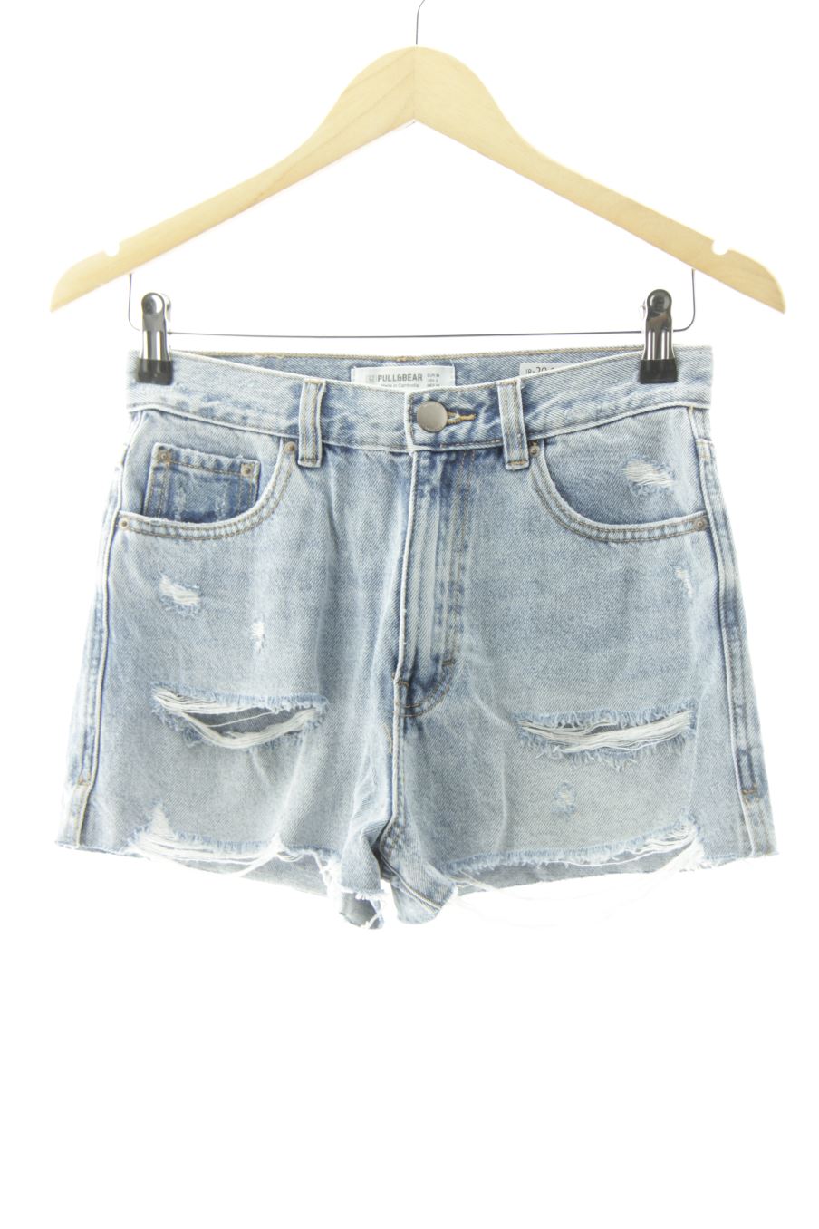 Shorts Pull & Bear de la taille 34, de couleur bleu de denim