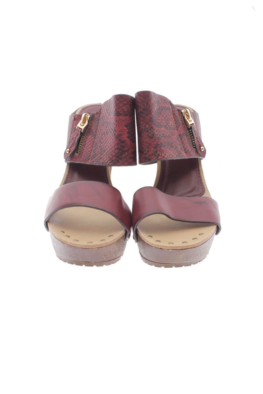 Sandalias tacon de SOFREE de la talla 39, de color burdeos de