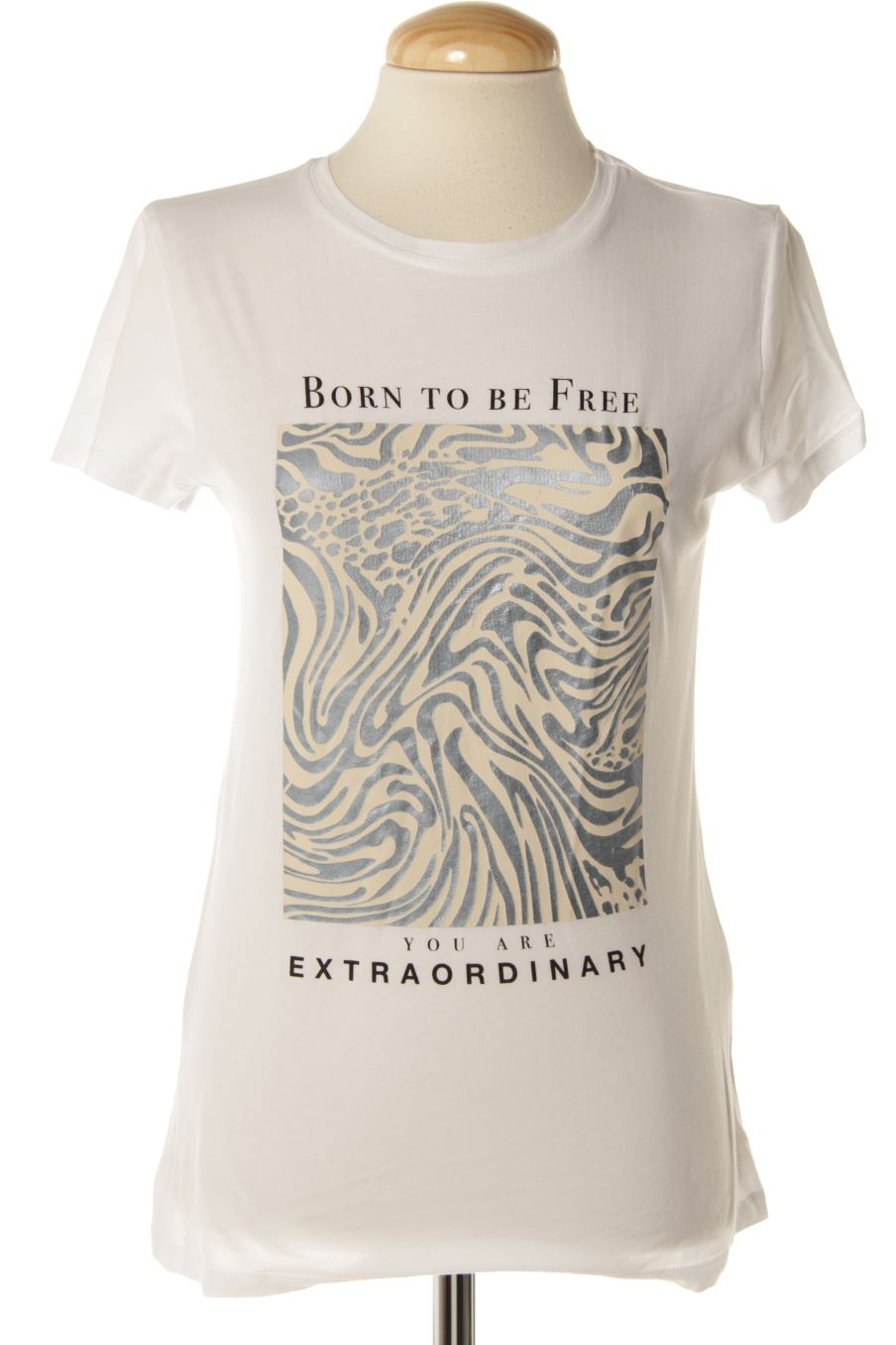 T-shirt Stradivarius de la taille XS, de couleur blanc