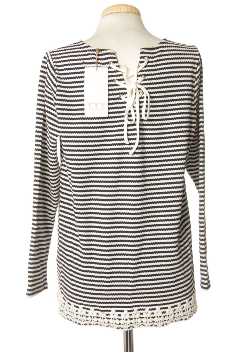 Blouse à manches longues Milano de la taille L, de couleur rayures