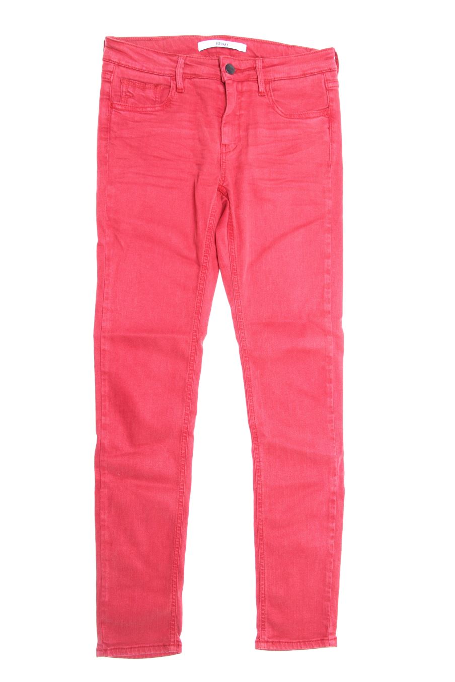 Jeans Reiko de la taille 38, de couleur rouge de denim