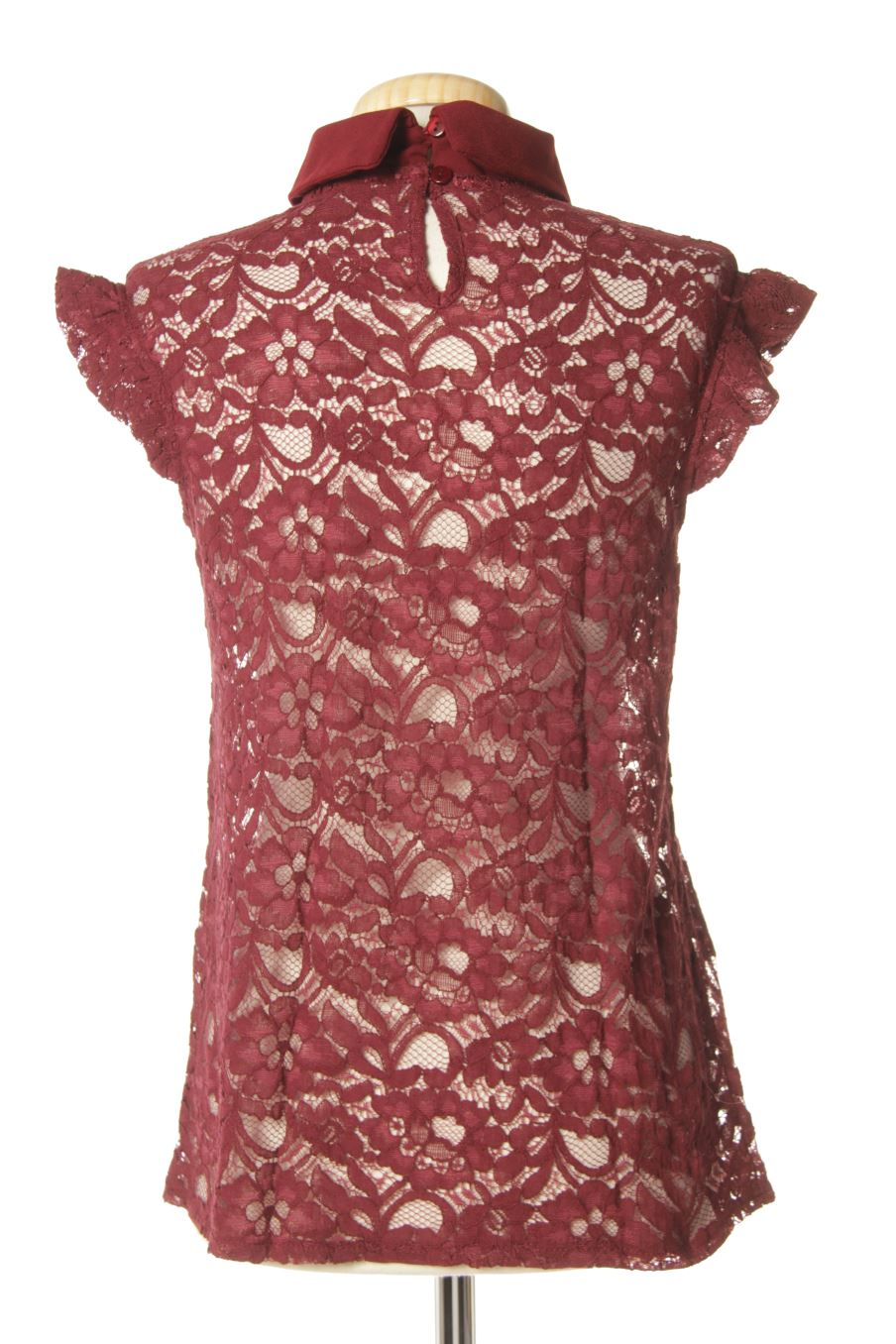 Blouse à manches courtes Mademoiselle R de la taille S, de couleur bordeaux