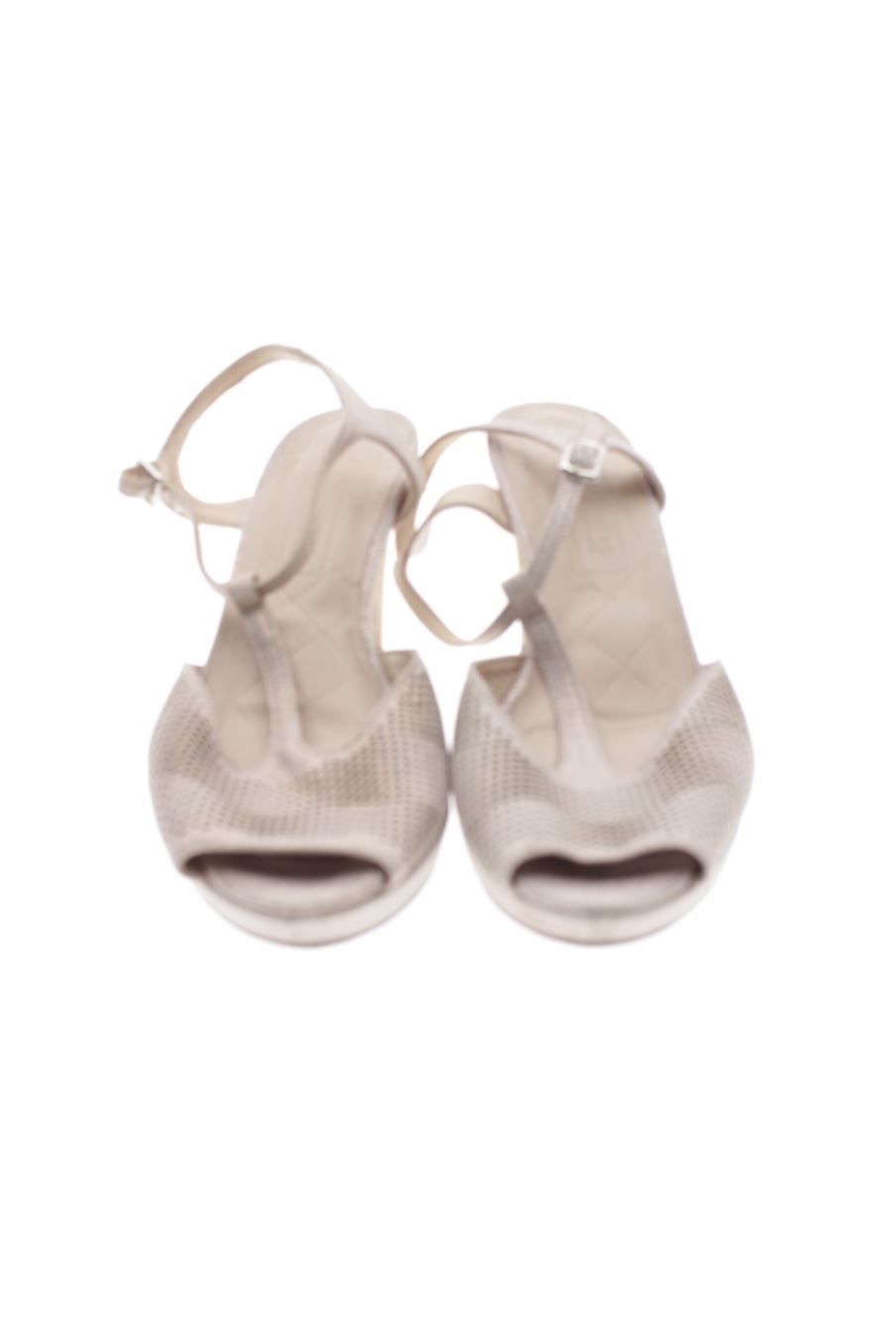 Sandalias tacon de Hispanitas de la talla 38, de color gris de