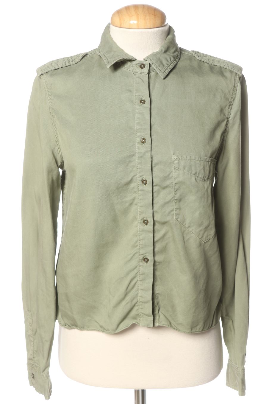 Chemise Zara de la taille XS, de couleur vert