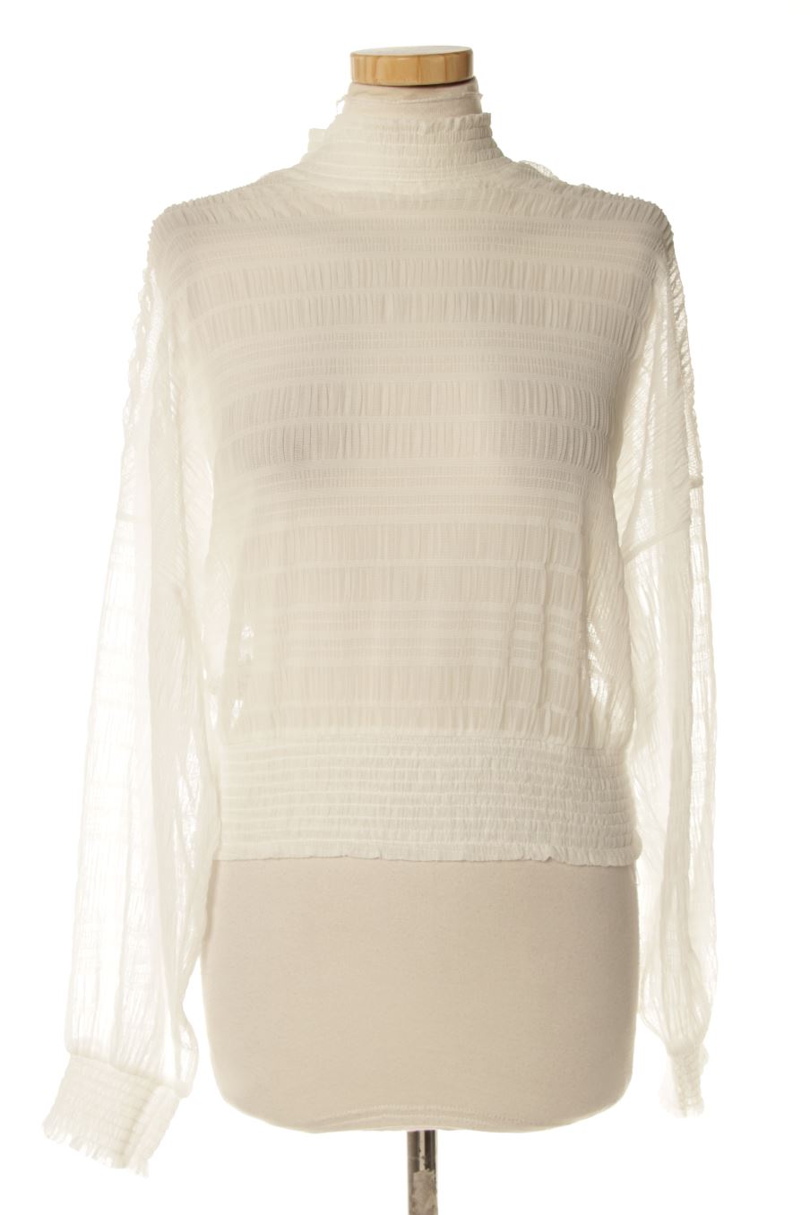 Blouse à manches longues Mango de la taille S, de couleur blanc