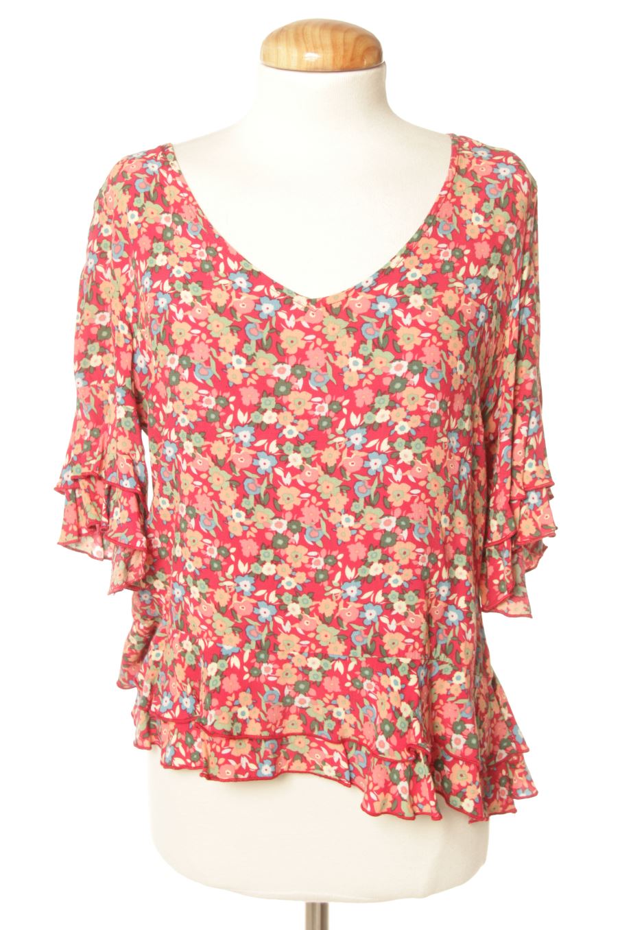 Blusa de manga corta de Surkana de la talla M, de color flores