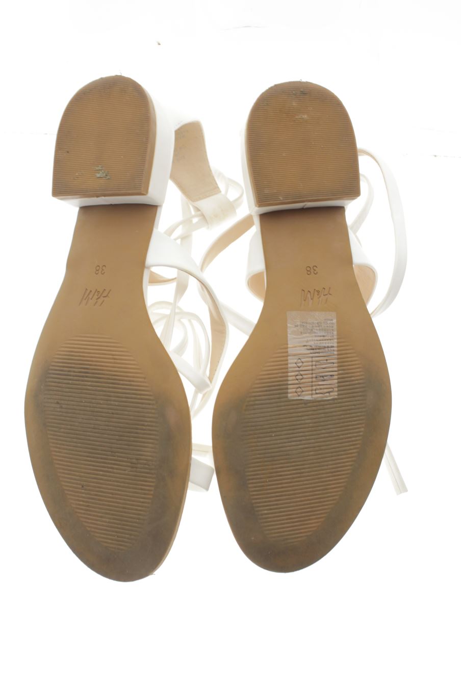 Sandalias planas de H&M de la talla 38, de color blanco de