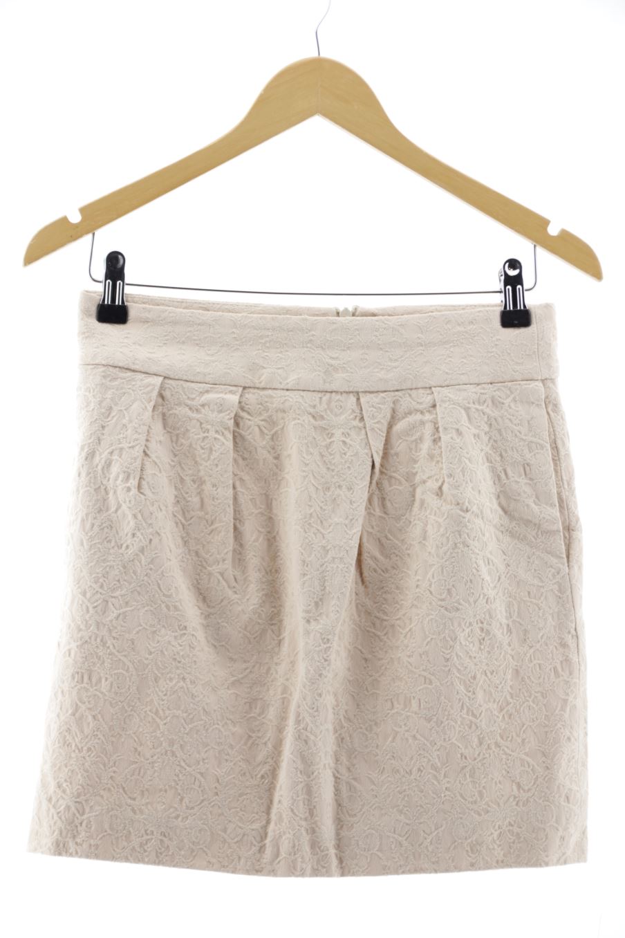 Aufwändiger Rock von Zara Größe S, Farbe Beige, für