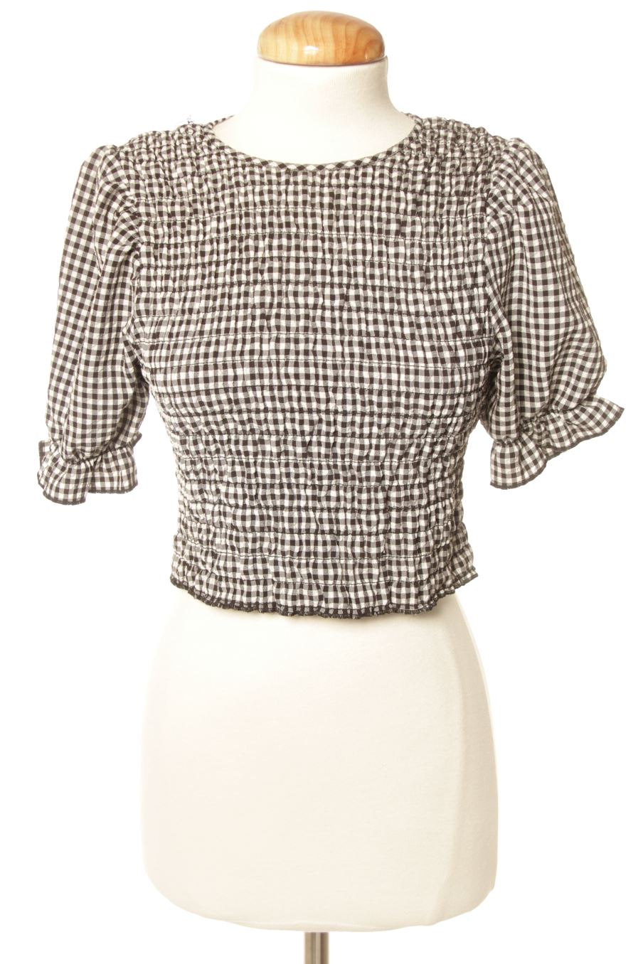 Blouse à manches courtes H&M de la taille S, de couleur carreaux