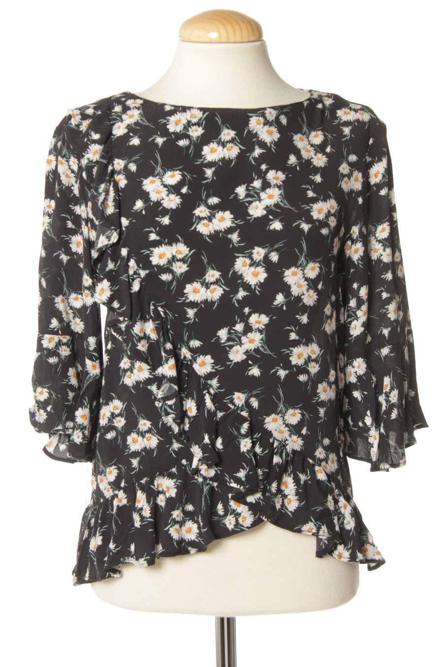 Langärmelige Bluse von Mango Größe S, Farbe Geblümt, für