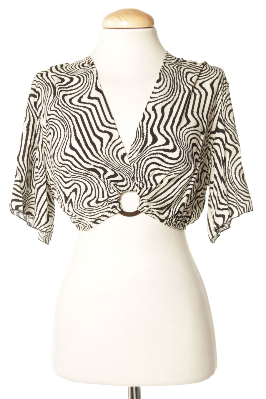 Blusa de manga corta de PERCENTIL de la talla S, de color negro
