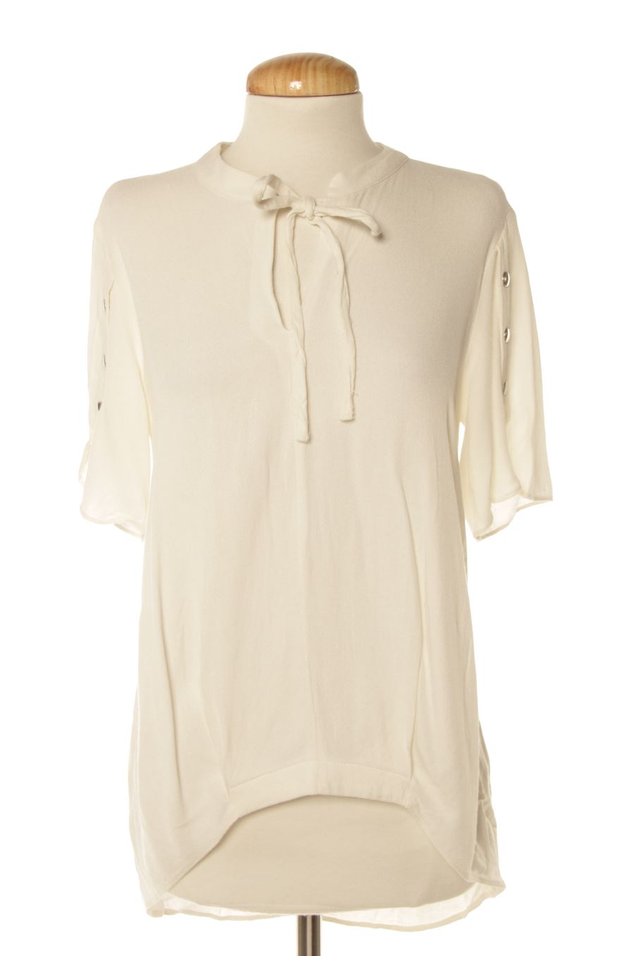 Blusa de manga corta de Promod de la talla S, de color blanco