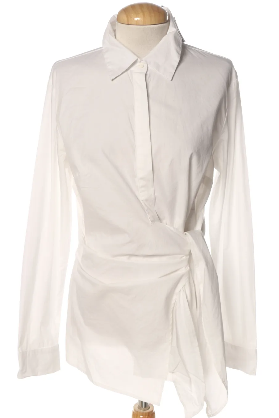 Blouse à manches longues Stradivarius de la taille L, de couleur blanc