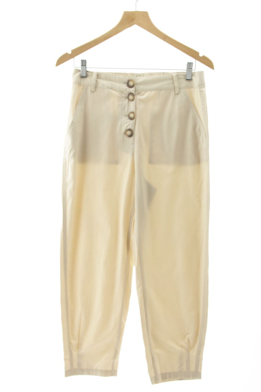 Pantaloni de Zara de la talla XS, de color beige
