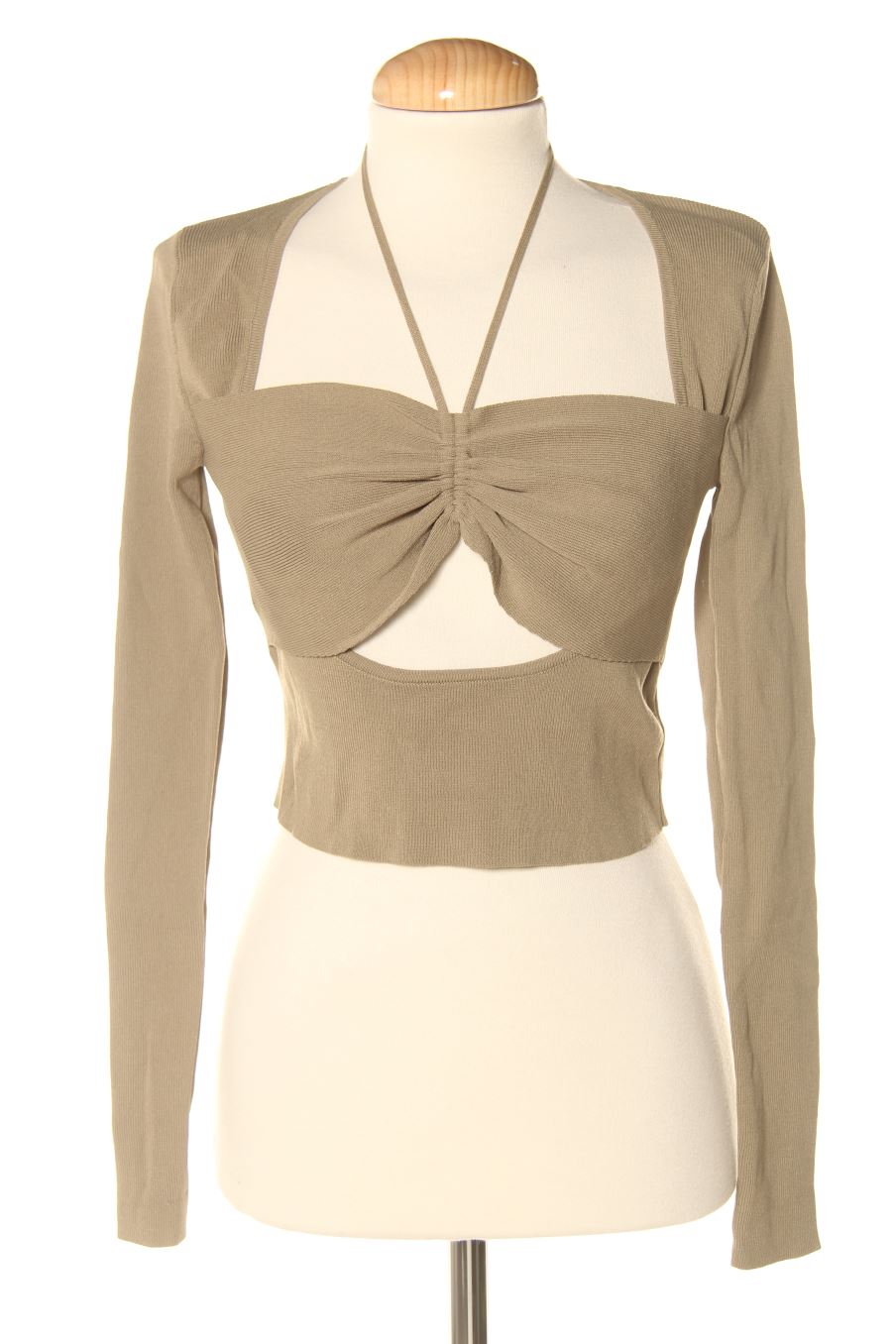Top de Mango de la talla XS, de color verde
