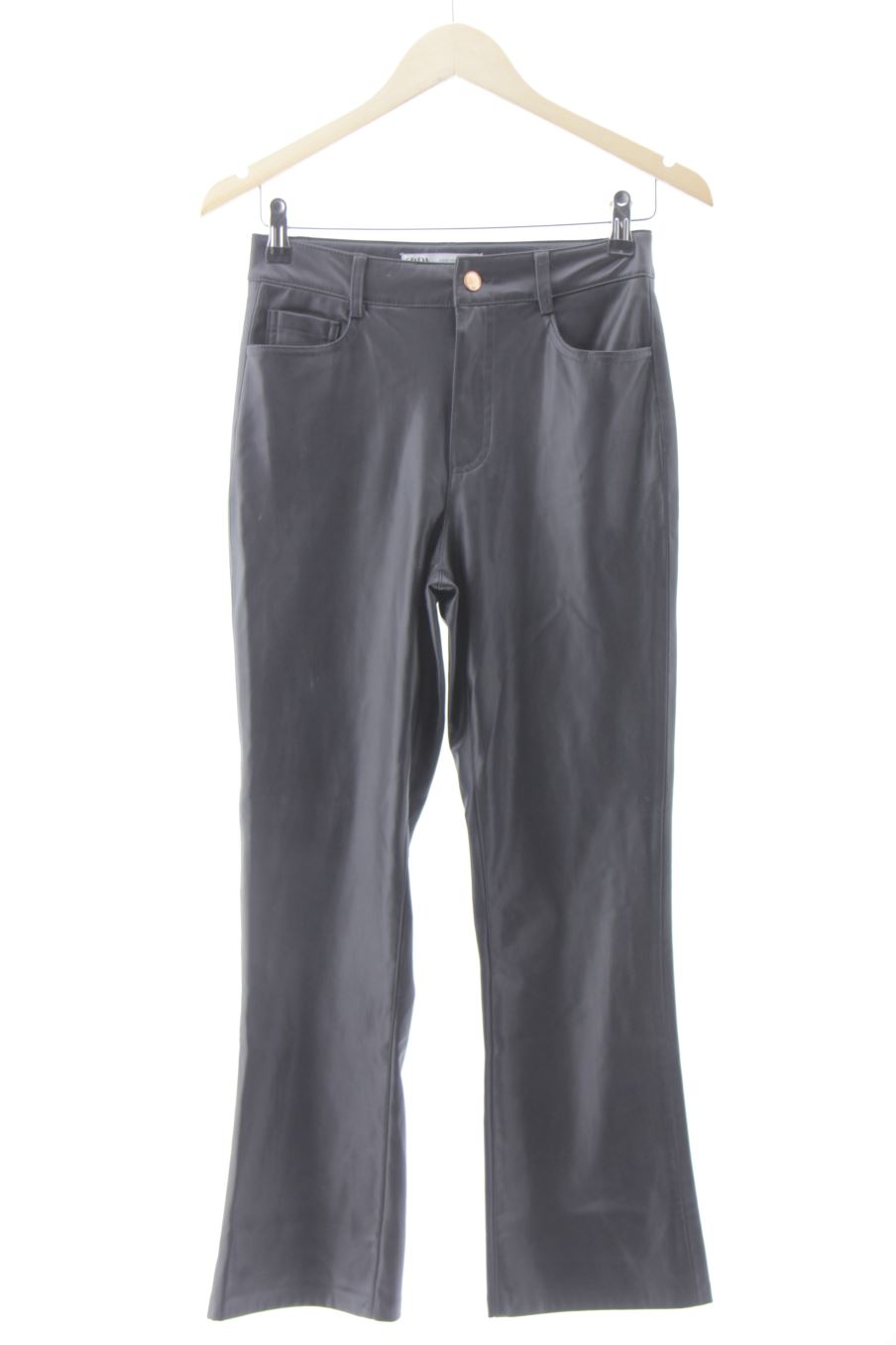 Pantalón de Zara de la talla 34, de color negro de sintético