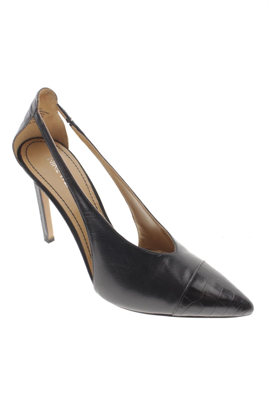 Sandalias tacon de Nine West de la talla 40, de color negro de