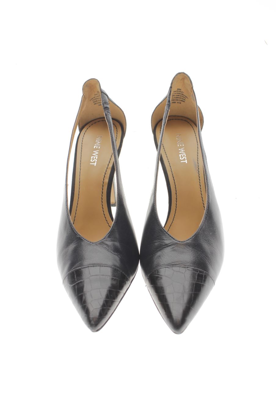 Sandalias tacon de Nine West de la talla 40, de color negro de