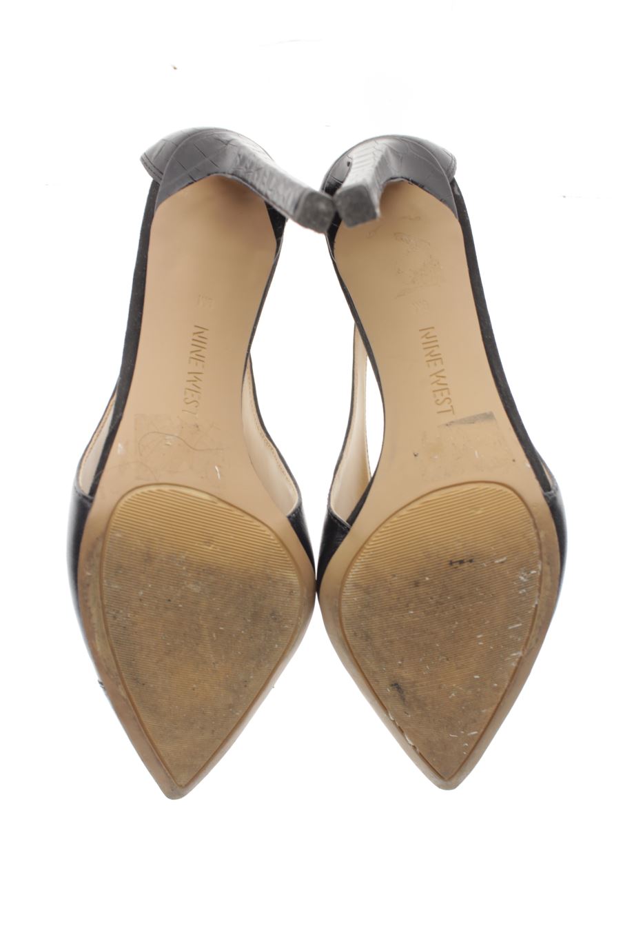 Sandalias tacon de Nine West de la talla 40, de color negro de