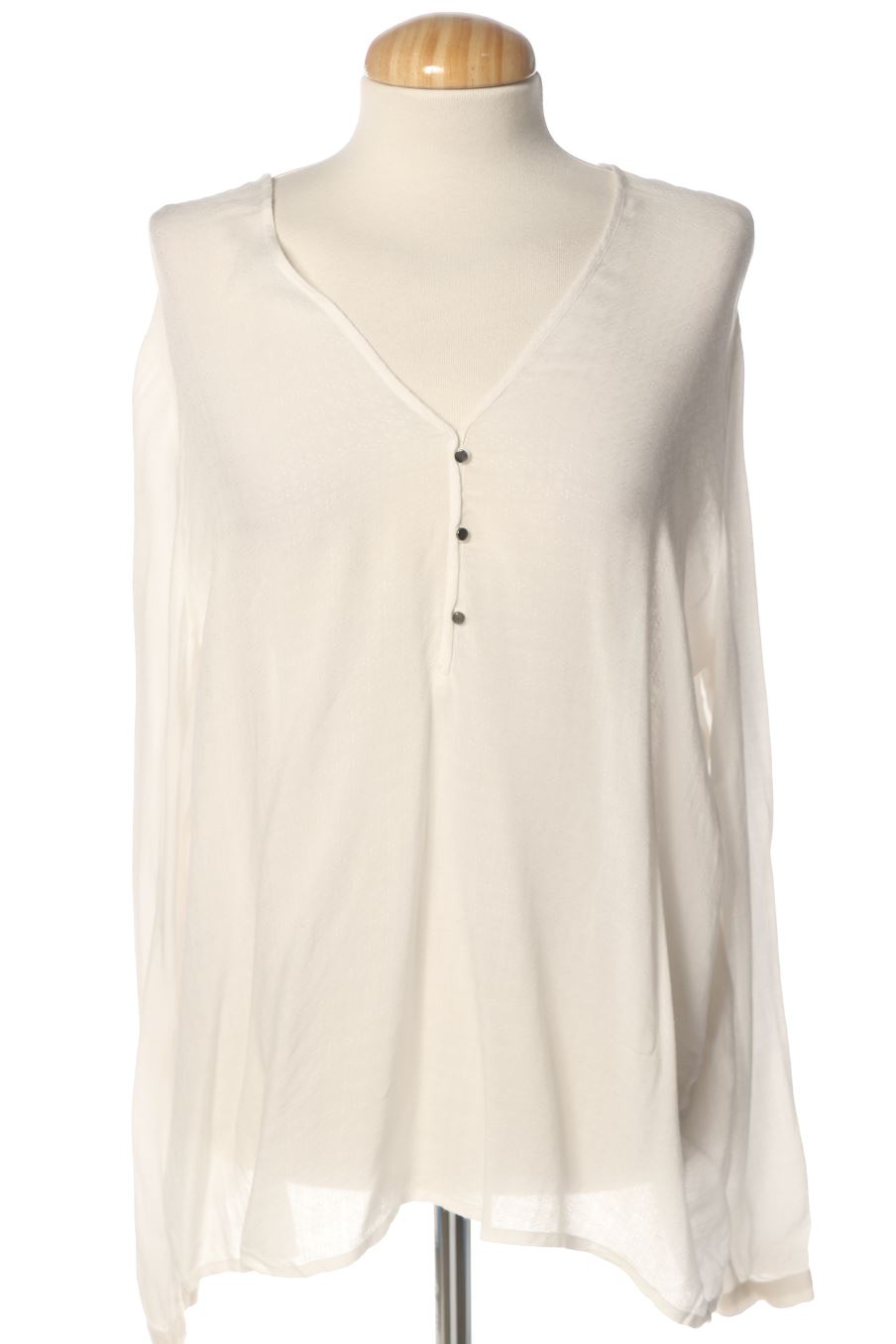 Blouse à manches longues Mango de la taille L, de couleur blanc