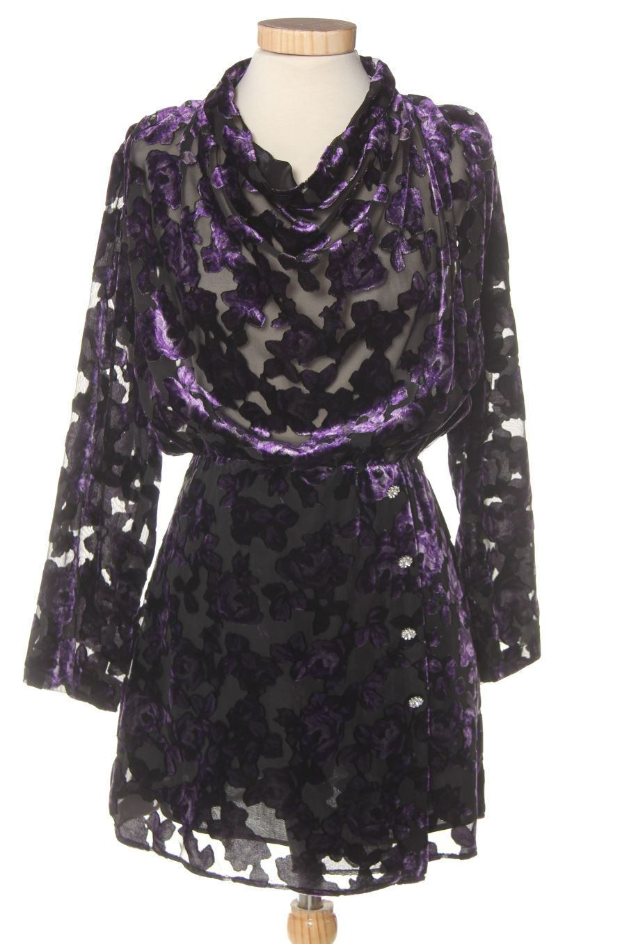 Vestido elegante de Zara de la talla M, de color morado de terciopelo