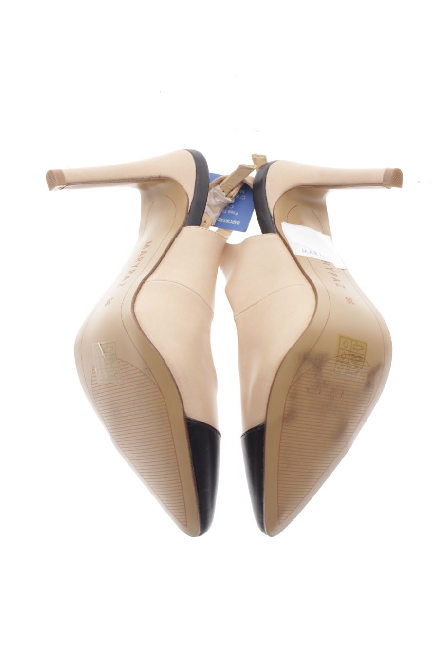 Sandalias tacon de Marypaz de la talla 38, de color beige de
