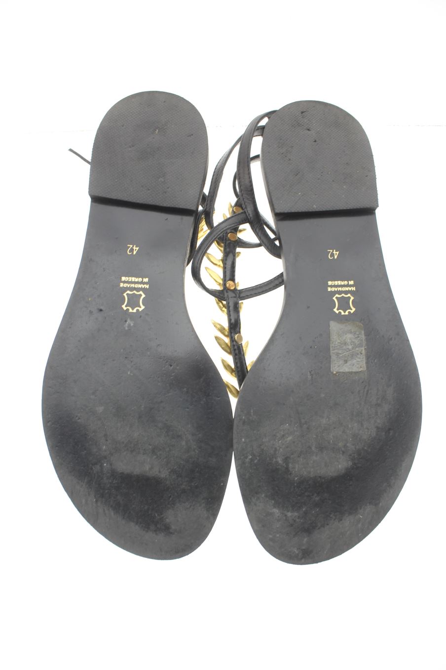 Sandalias planas de MAKIS KOTRIS de la talla 41, de color negro de
