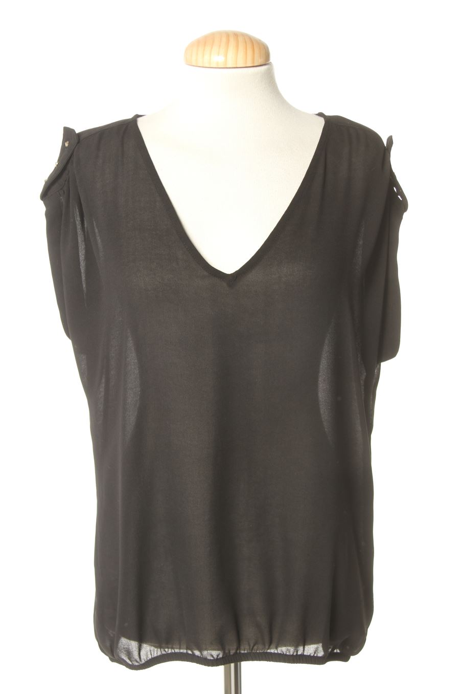 Blusa a maniche corte de Zara de la talla S, de color nero