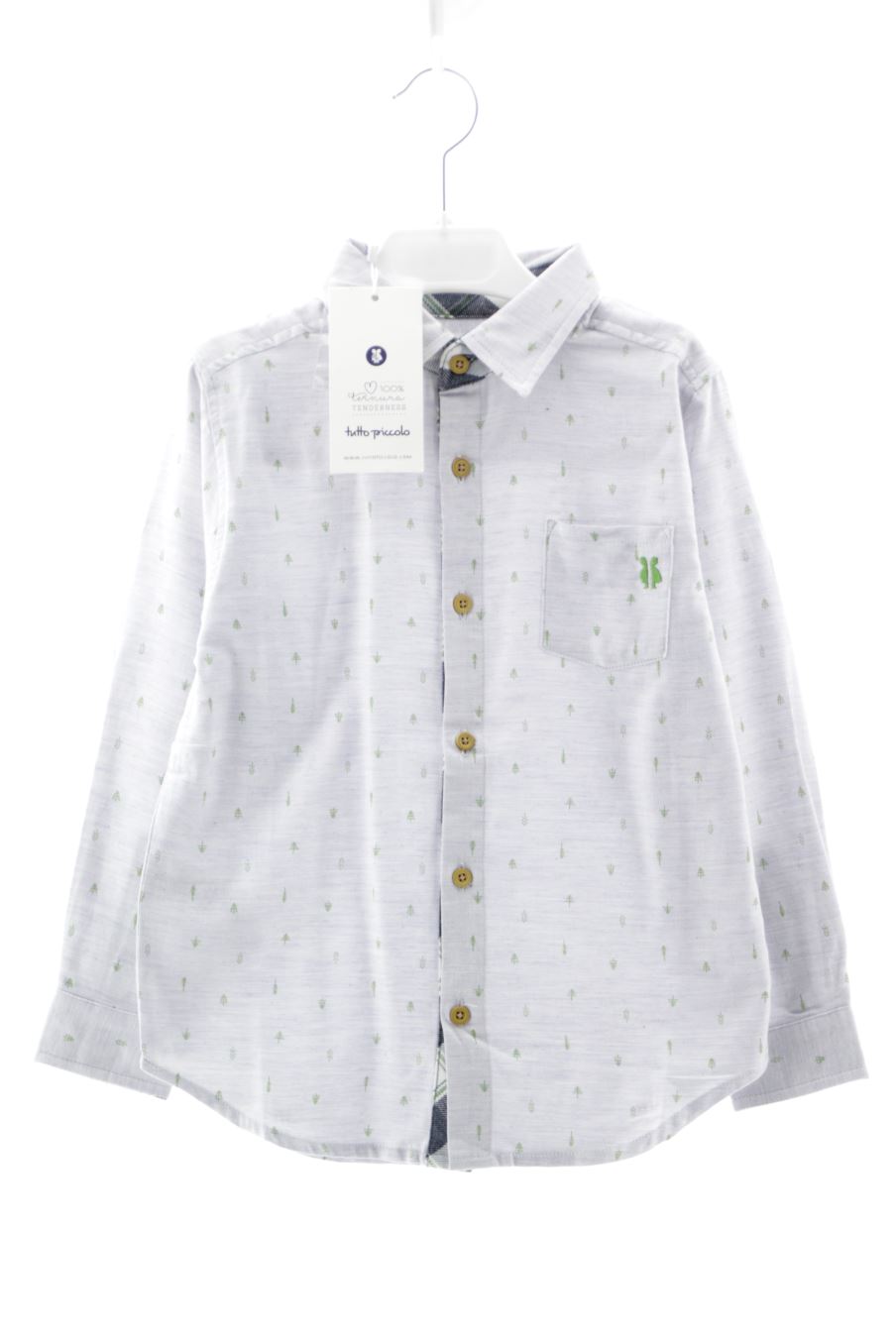 Chemise manches longues Tutto Piccolo de la taille 5 ans avec une étiquette