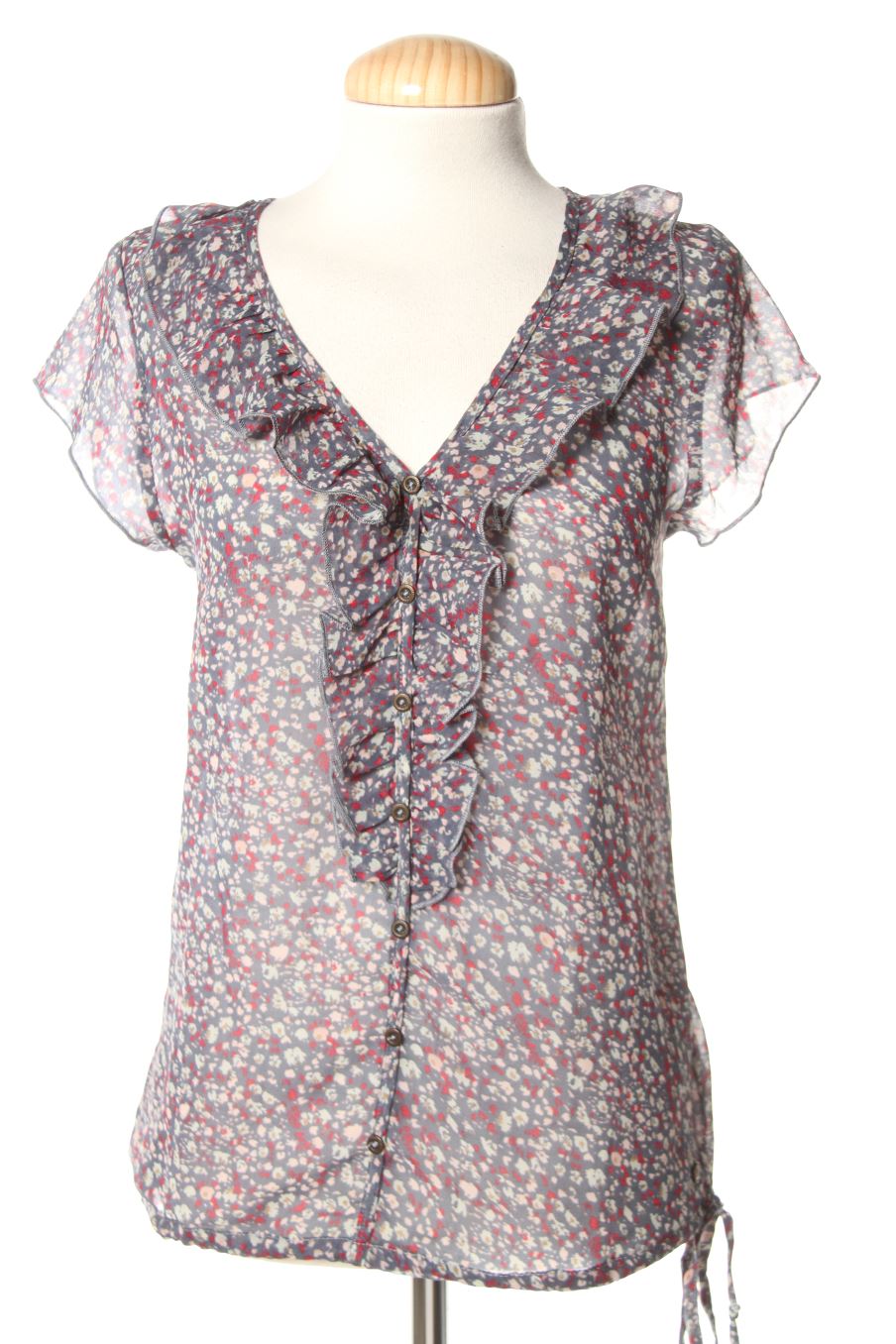 Blusa de manga corta de Bonobo Jean de la talla XS, de color flores