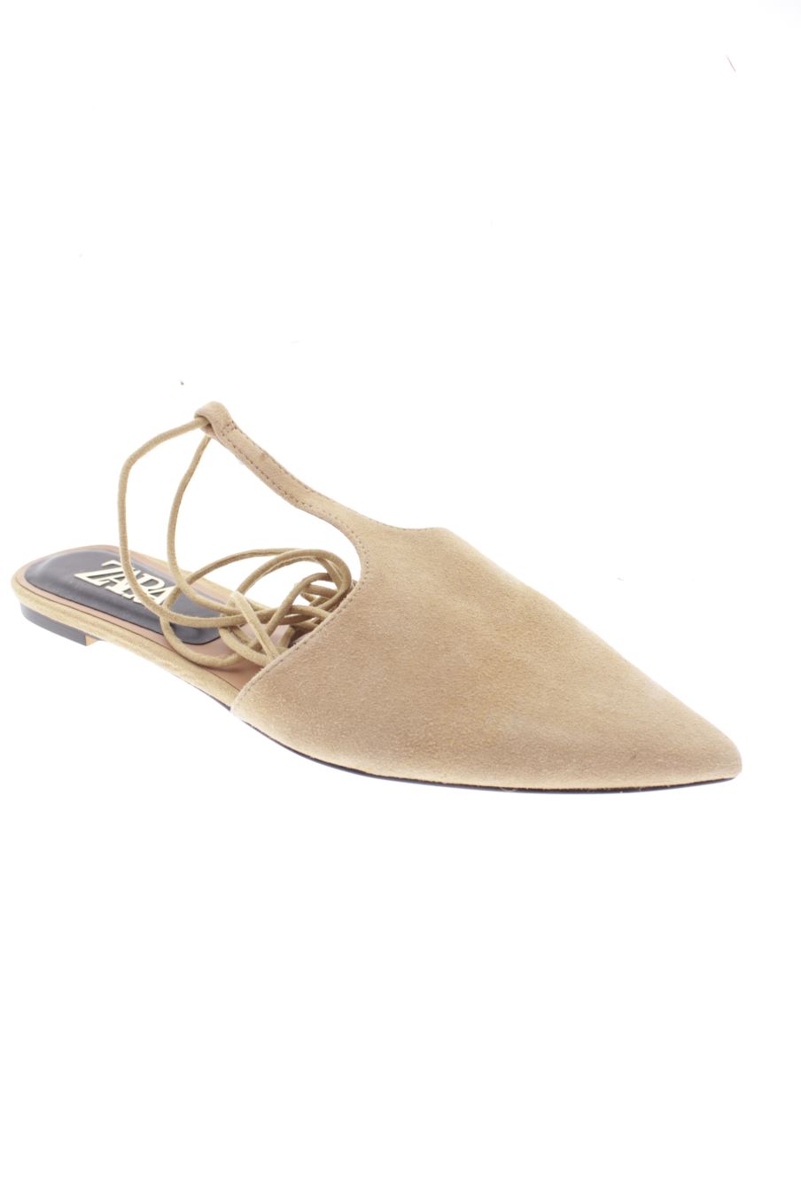 Sandalias planas de Zara de la talla 38, de color marrón de