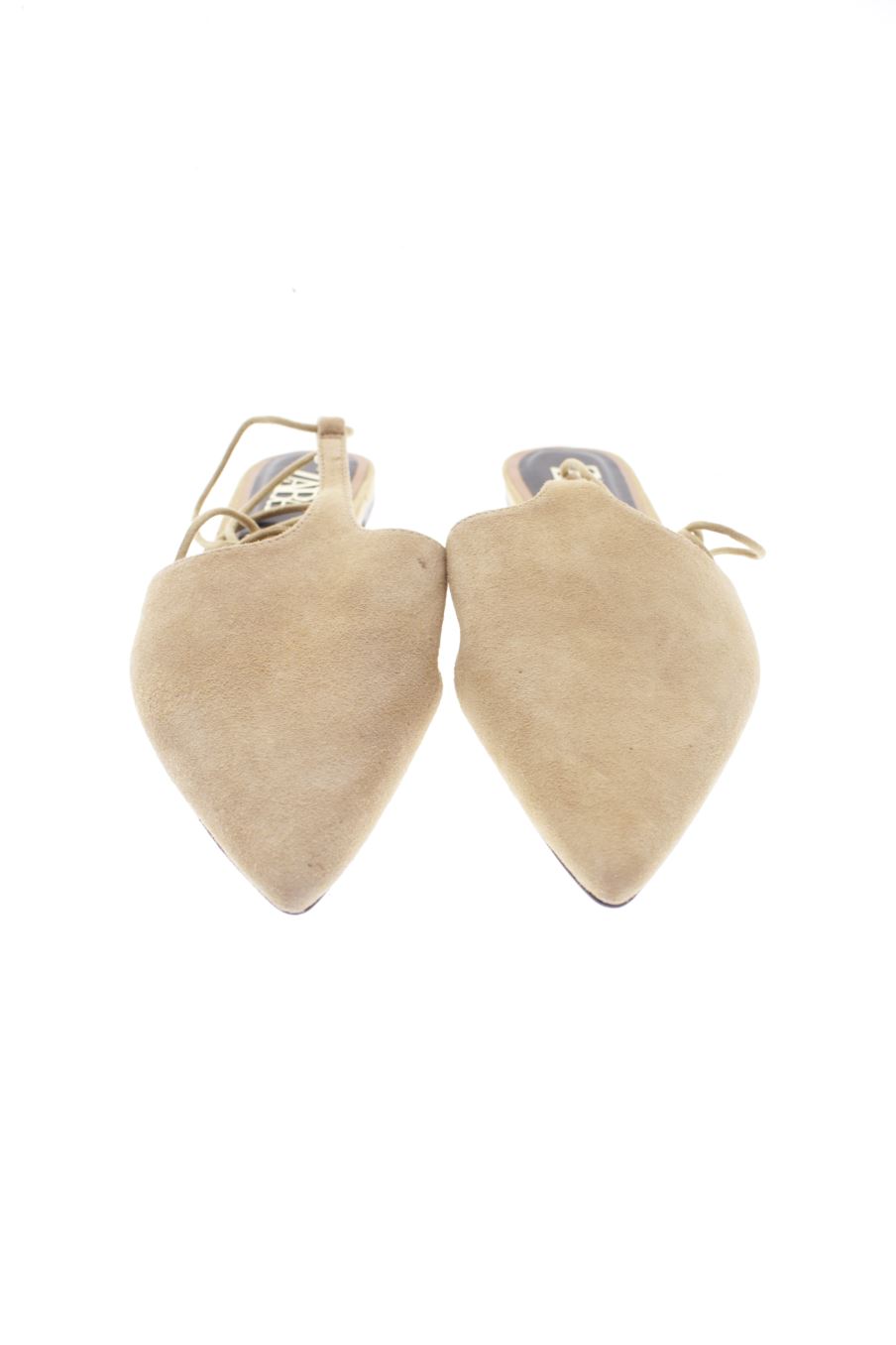 Sandalias planas de Zara de la talla 38, de color marrón de