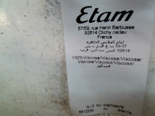 Robe casual Etam de la taille S, de couleur blanc