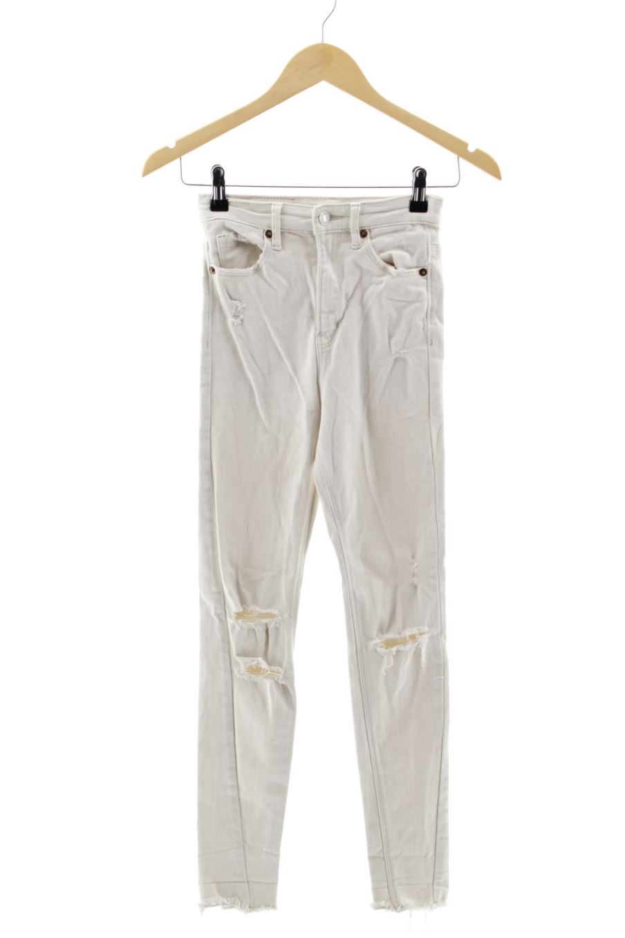 Jeans Stradivarius de la taille 34, de couleur blanc de denim